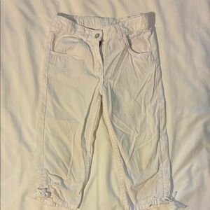 Hanna Andersson White Cotton Copped Pants
